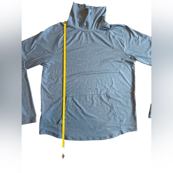 EDDIE BAUER Ladies Funnel Neck Long Sleeve Top Blue Large - Picture 9 of 12